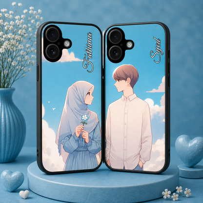 Personalized Couple Mobile Cover with Custom Names – Available for All Models! 88
