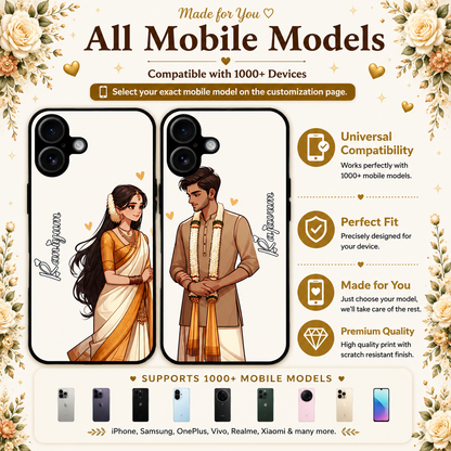 Personalized Couple Mobile Cover with Custom Names – Available for All Models! 89