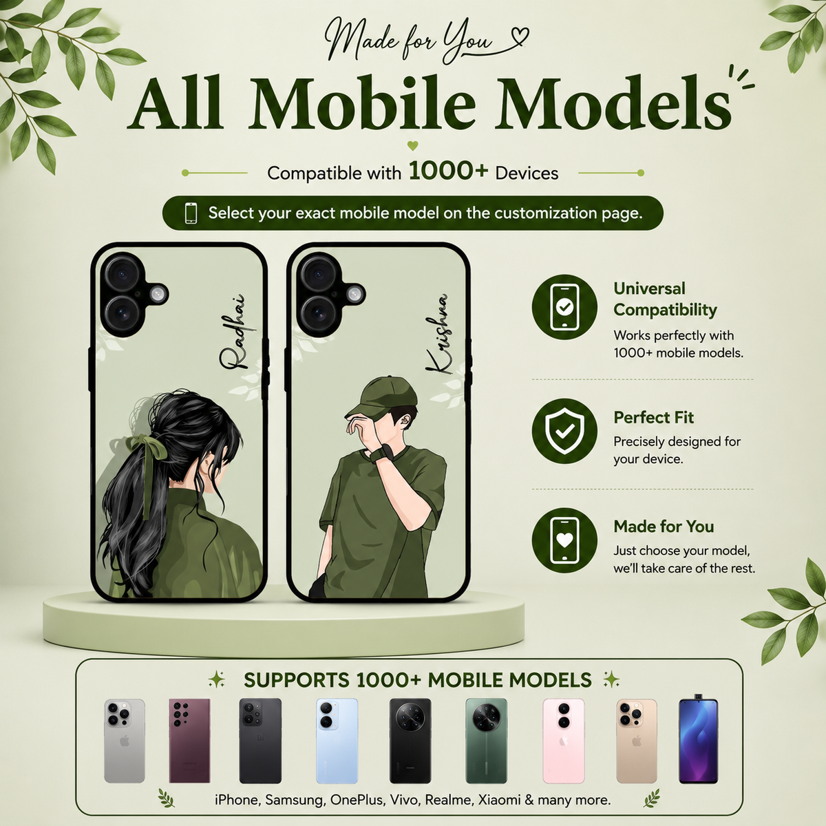 Personalized Couple Mobile Cover with Custom Names – Available for All Models! 8