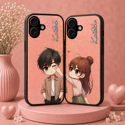 Personalized Couple Mobile Cover with Custom Names – Available for All Models! 90