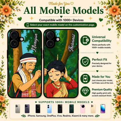 Personalized Couple Mobile Cover with Custom Names – Available for All Models! 92