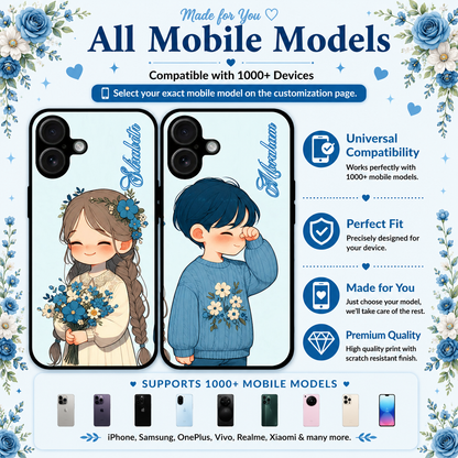 Personalized Couple Mobile Cover with Custom Names – Available for All Models! 94