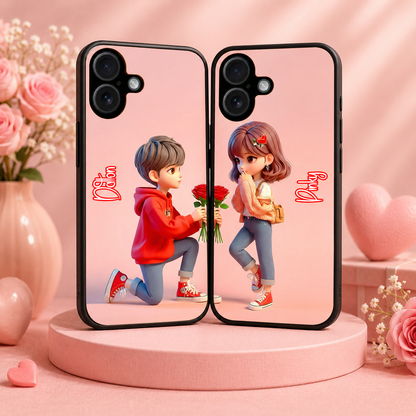 Personalized Couple Mobile Cover with Custom Names – Available for All Models! 95