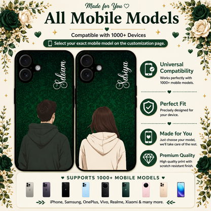 Personalized Couple Mobile Cover with Custom Names – Available for All Models! 96