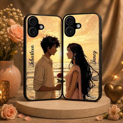 Personalized Couple Mobile Cover with Custom Names – Available for All Models! 97
