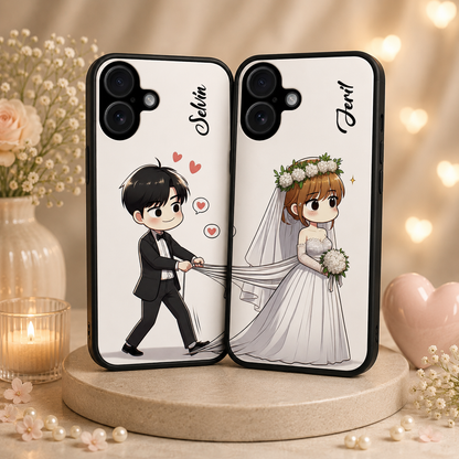 Personalized Couple Mobile Cover with Custom Names – Available for All Models! 98