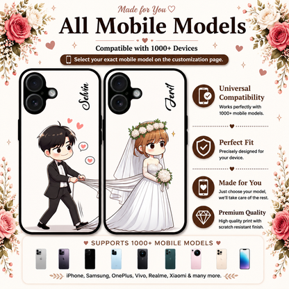 Personalized Couple Mobile Cover with Custom Names – Available for All Models! 98