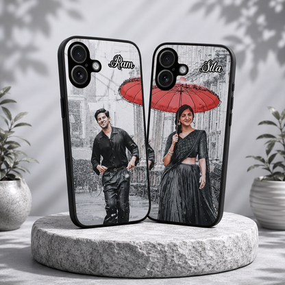 Personalized Couple Mobile Cover with Custom Names – Available for All Models! 09