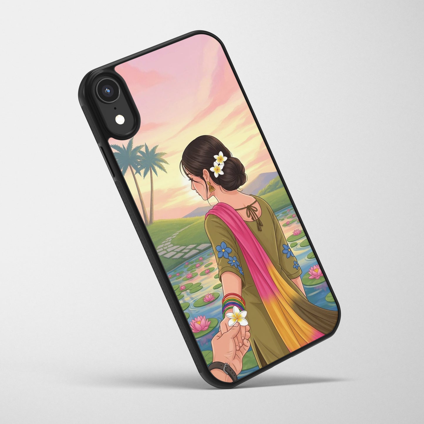 Floral Beauty Custom Name Mobile Cover - Available for All Mobile Models!